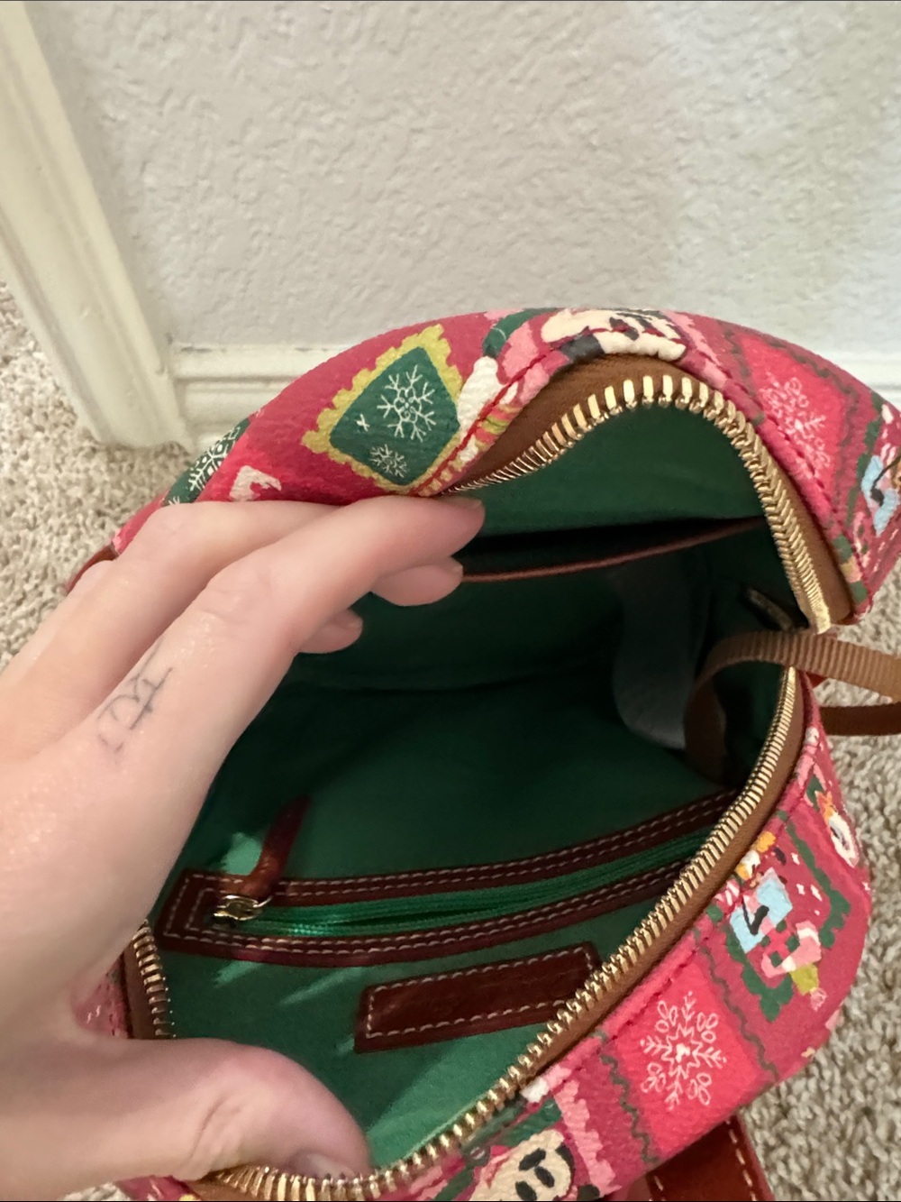 Dooney & Bourke Red Holiday Disney Mini Backpack - Picture 3 of 3